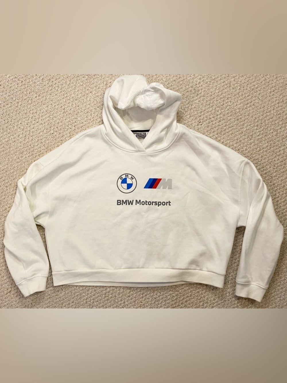 BMW Motorsport XL Womens Cropped Hoodie Sweatshirt Puma